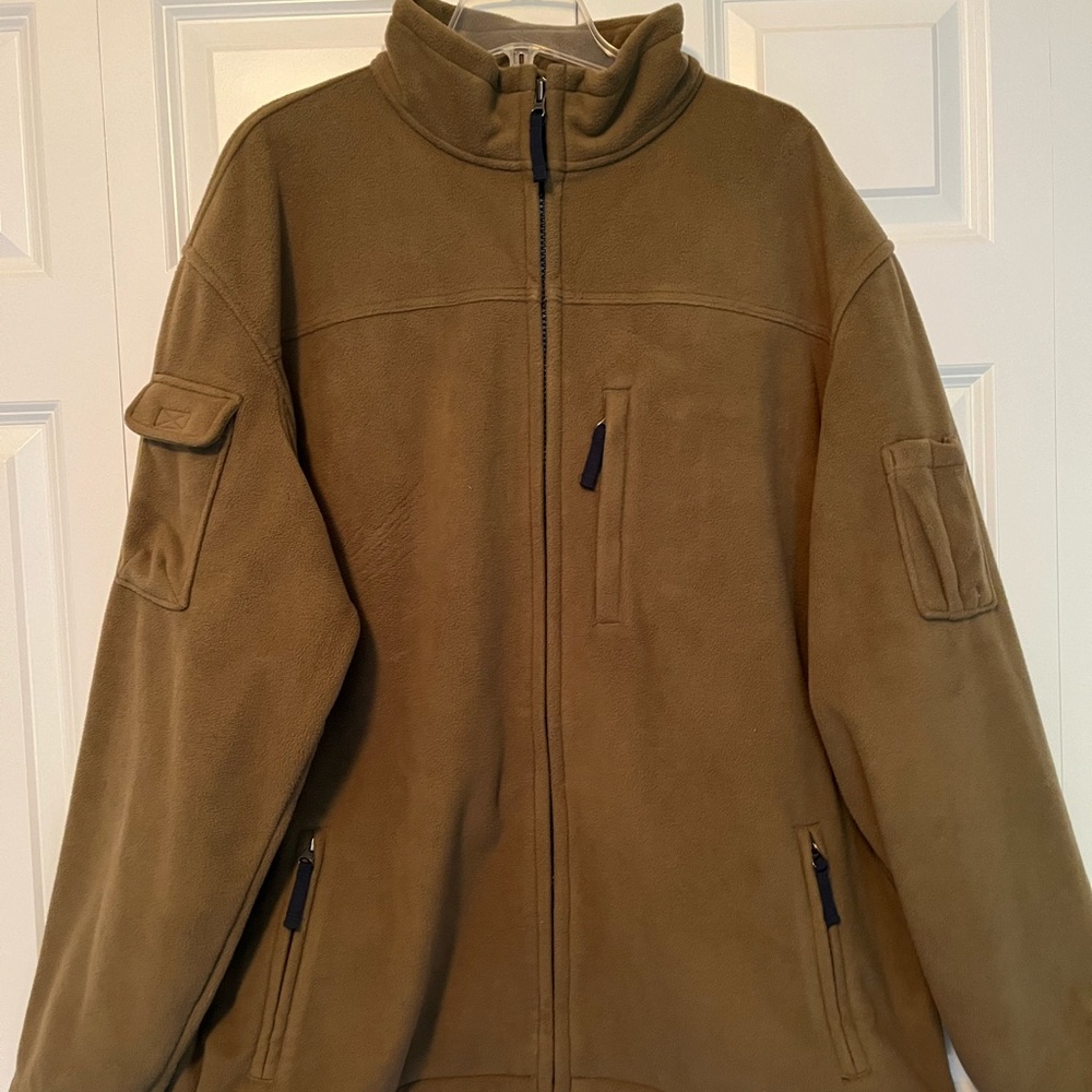 Duluth Trading 2x Tall fleece jacket olive colored